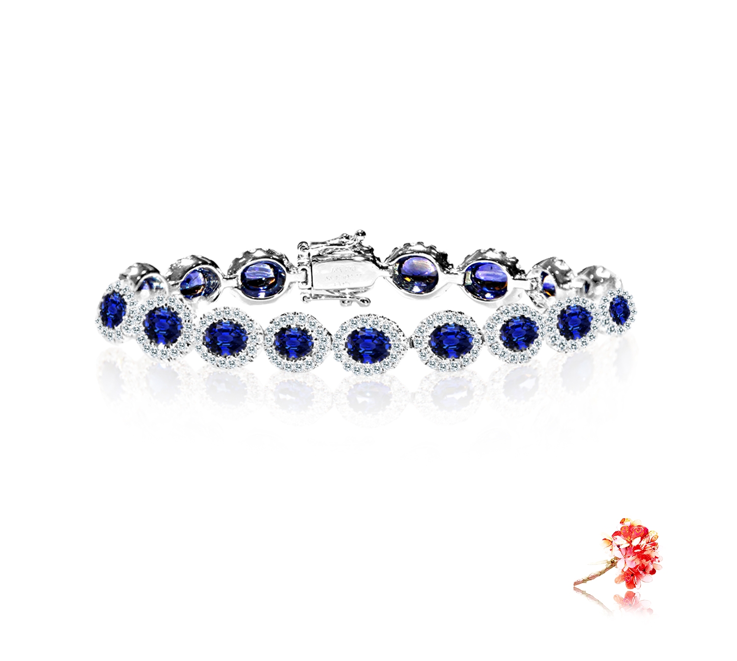 Diamond and Blue Sapphire Bracelet
