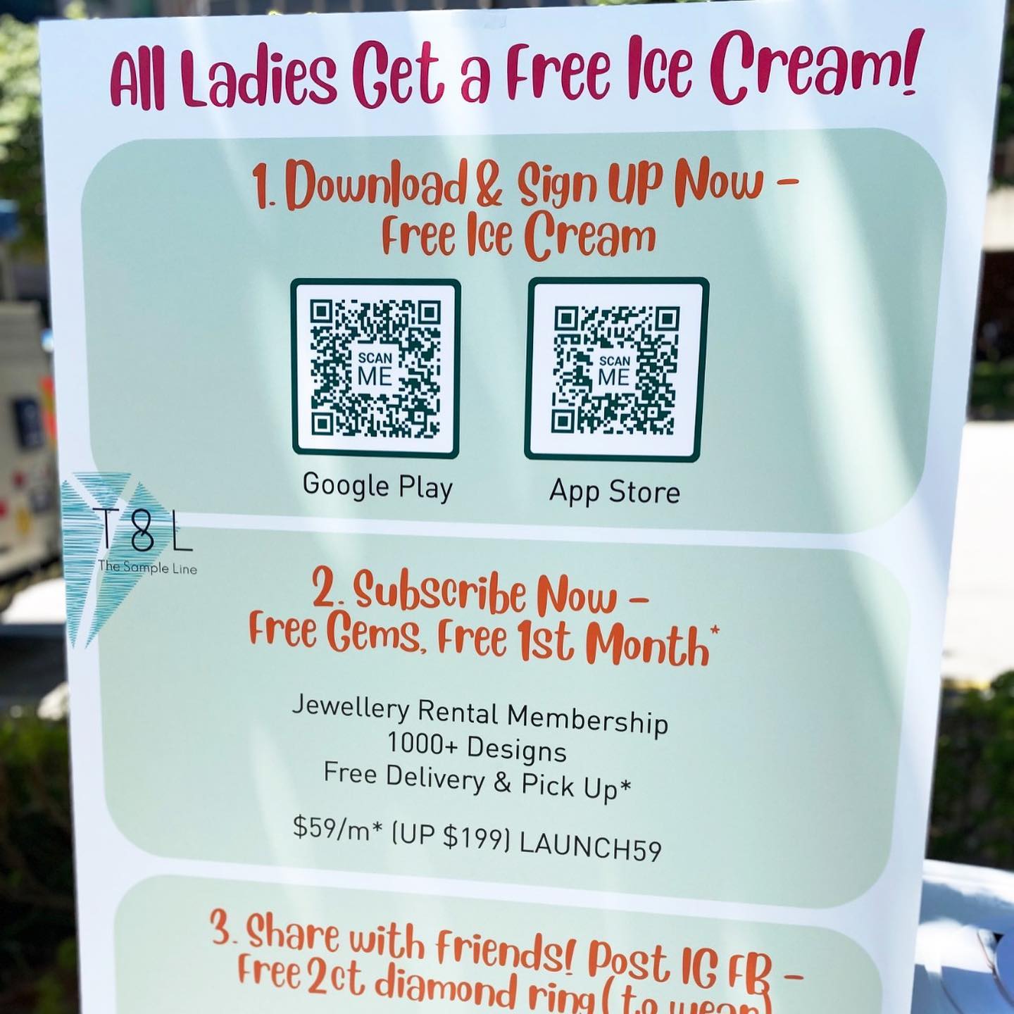 Free Ice Cream from The Sample Line!