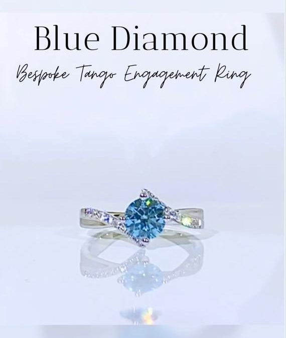 The Enchanting Brilliance of Fancy Blue Diamonds in 18K Gold